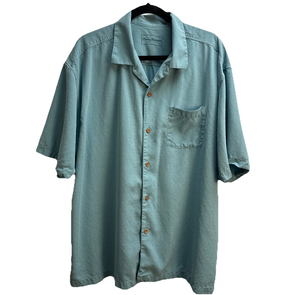 Tommy Bahama Island Fly The Reel Deal Silk Button Down Camp Shirt Embroidered XL